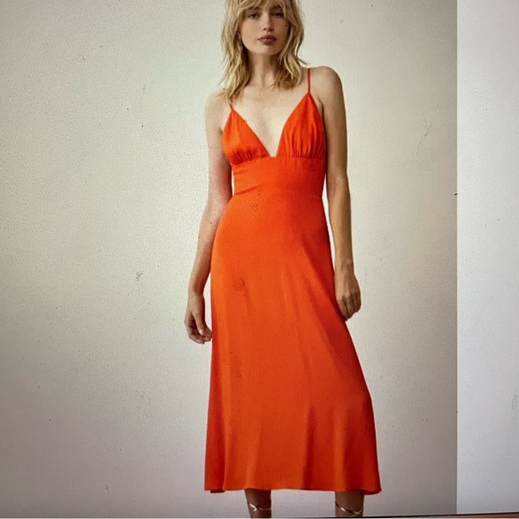 Reformation Dresses Reformation Talita Dress In Orangeflame Poshmark